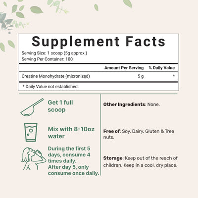 Micro Ingredients Micronized Creatine Monohydrate Powder - Unflavored