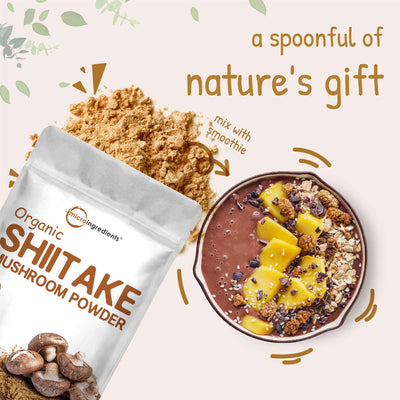 Micro Ingredients Organic Shiitake Mushroom Powder, 8oz
