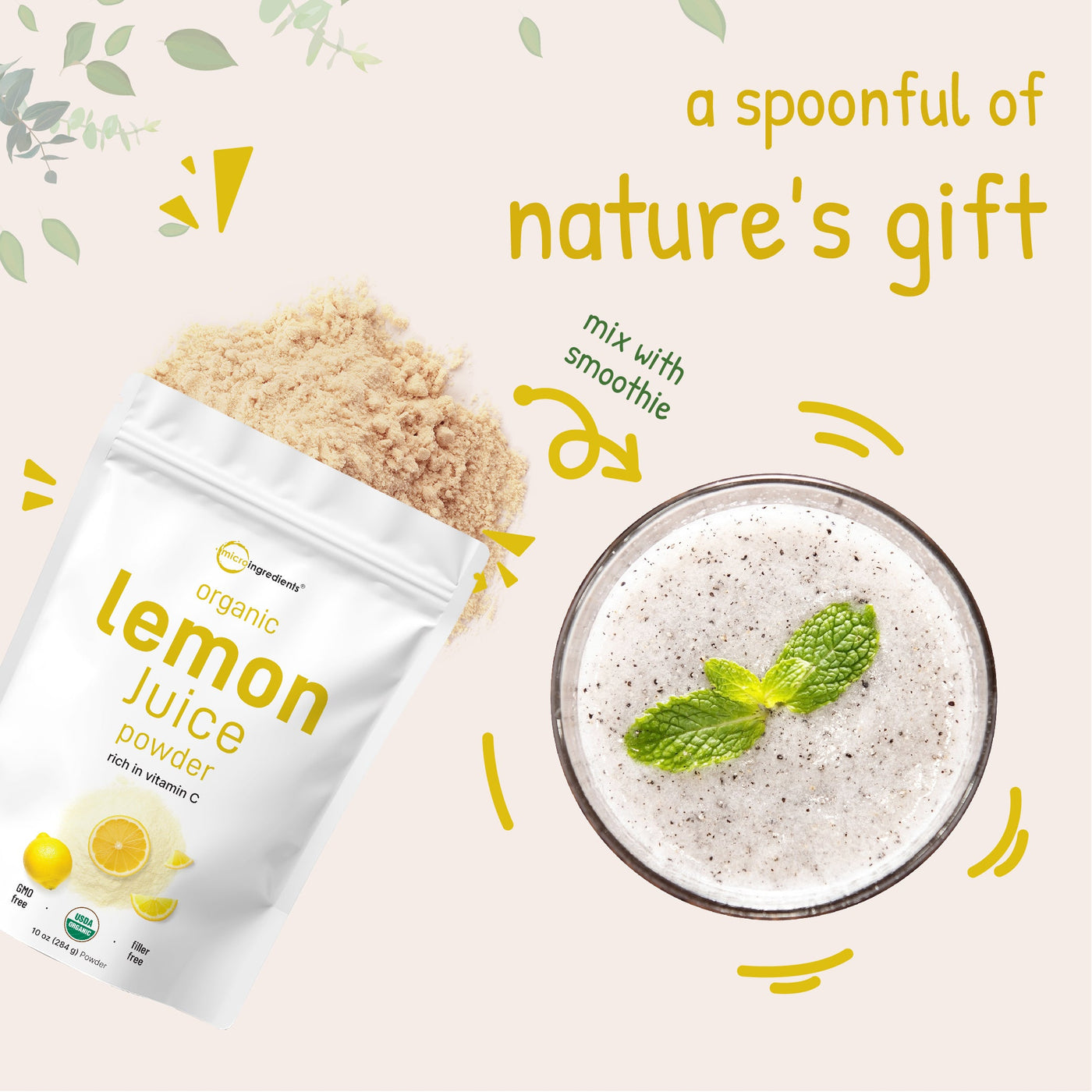 Micro Ingredients Organic Lemon Juice Powder