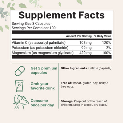 Micro Ingredients Pure Potassium Magnesium Supplement, 300 Capsules