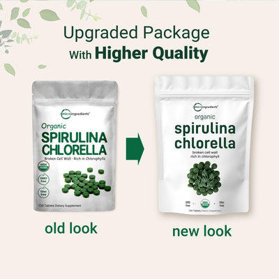 Micro Ingredients Organic Spirulina and Chlorella Tablets
