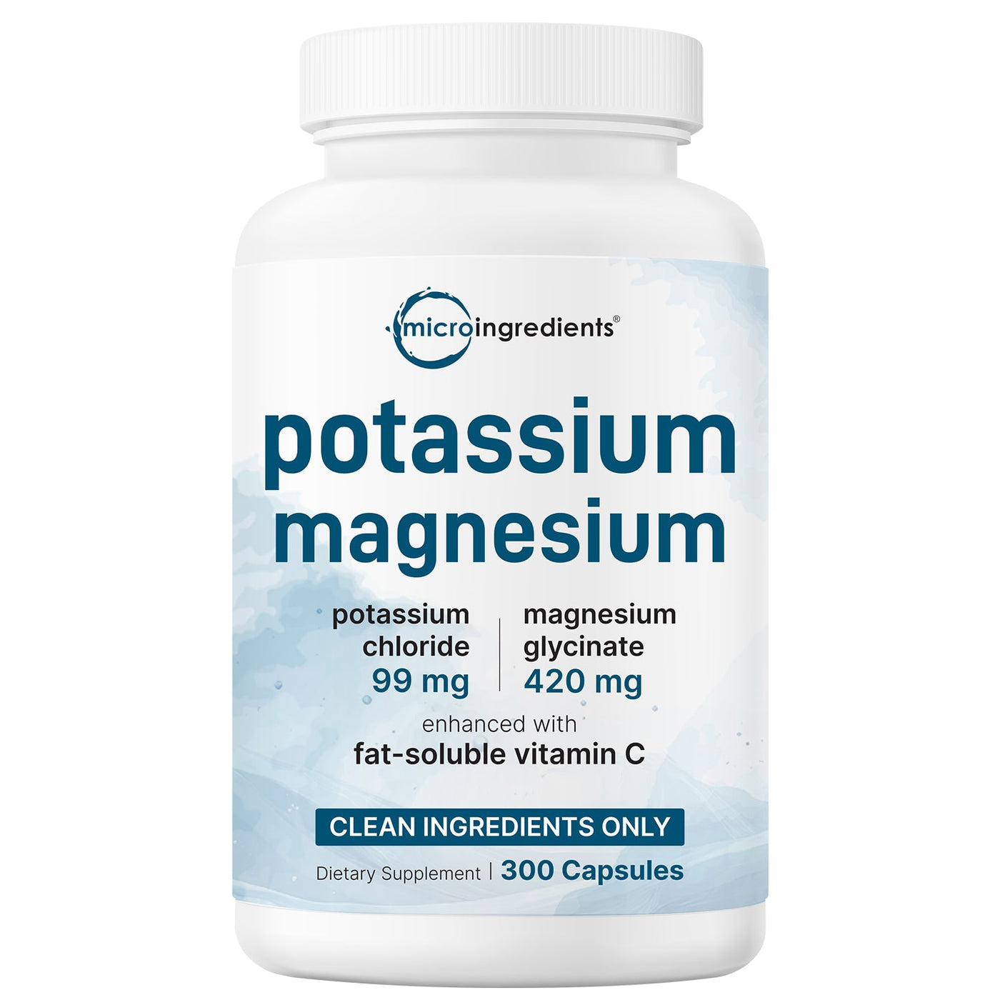 Micro Ingredients Pure Potassium Magnesium Supplement, 300 Capsules